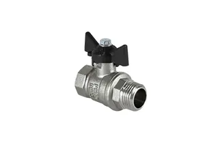 Кран шаровой Ду 32 ВН.-НАР. бабочка латунь никель Valfex DeltaPro VF.218.NB1.114.DP thumbnail